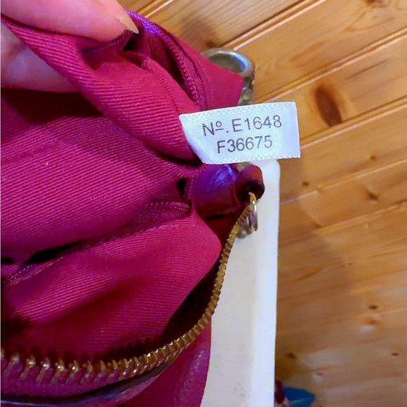 Coach Mini Kelsey Satchel F36675 Pebbled Leather Magenta Crossbody Bag - Picture 7 of 7